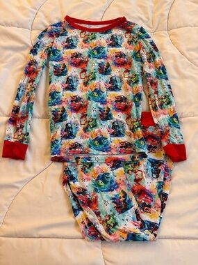 Disney Character Bamboo Pajama Set with Red Trim